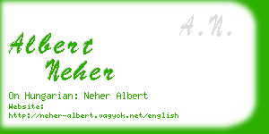 albert neher business card